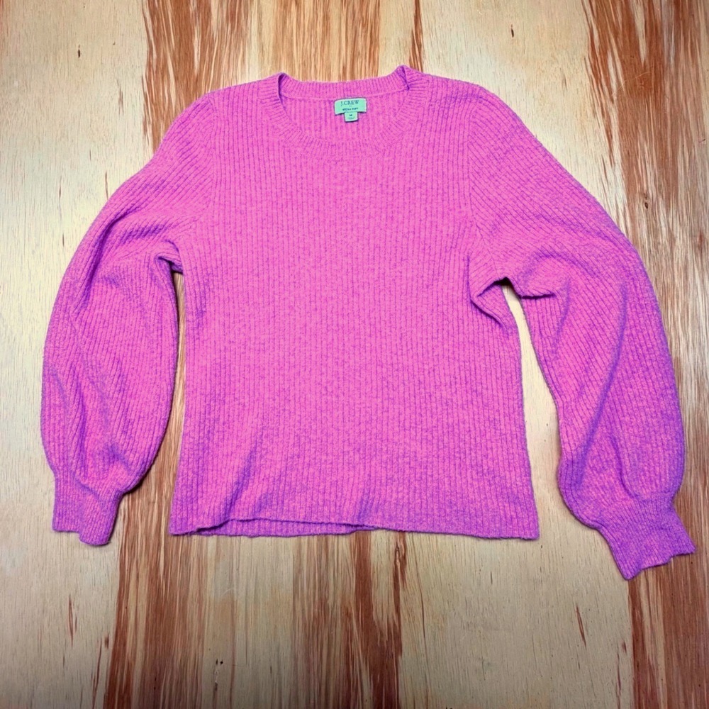 J.Crew Extra-Soft Ribbed Crewneck Sweater Pink‎ Medium